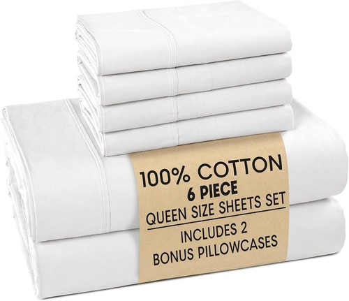 Queen size white 100 - 100%, cotton