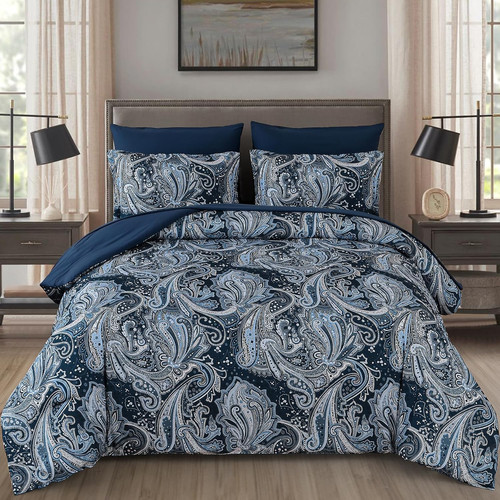 Navy paisley comforter - navy,